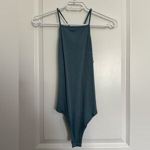 *NWT* FOREVER 21 TEAL RIBBED BODYSUIT - MEDIUM